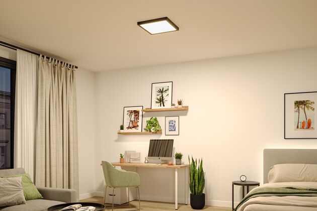 PAULMANN LED Panel Abia 2 White Select soumrakové a pohybové čidlo (HF) hranaté 400x400mm 16W 2700 - 4000K černá