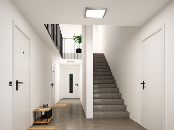 PAULMANN LED Panel Abia 2 White Select soumrakové a pohybové čidlo (HF) hranaté 400x400mm 16W 2700 - 4000K matný chrom