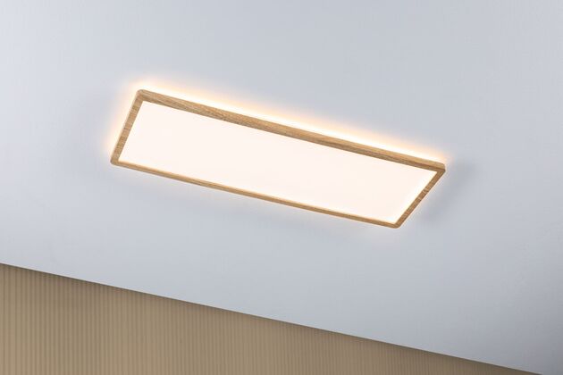 PAULMANN LED Panel Atria Shine White Select IP44 hranaté 560x200mm 15,2W 3000 - 6500K design dřevo