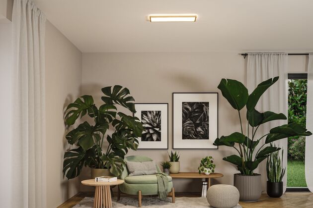 PAULMANN LED Panel Atria Shine White Select IP44 hranaté 560x200mm 15,2W 3000 - 6500K design dřevo