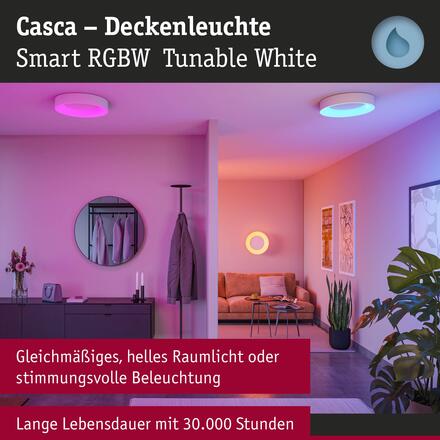 PAULMANN LED stropní svítidlo Smart Home Zigbee 3.0 Casca IP44 RGBW+ 230V 20W bílá mat