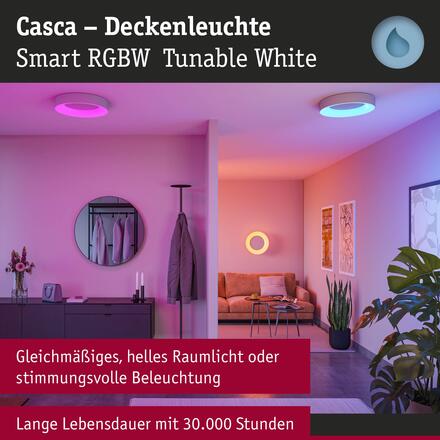 PAULMANN LED stropní svítidlo Smart Home Zigbee 3.0 Casca IP44 RGBW+ 230V 20W hliník mat