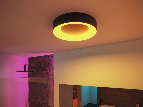 PAULMANN LED stropní svítidlo Smart Home Zigbee 3.0 Casca IP44 RGBW+ 230V 20W černá mat