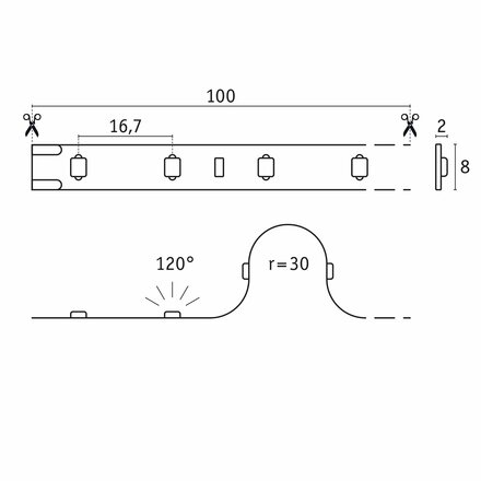 PAULMANN Pro LED Strip Silver P25 5m 20W 80lm/m 60LEDs/m