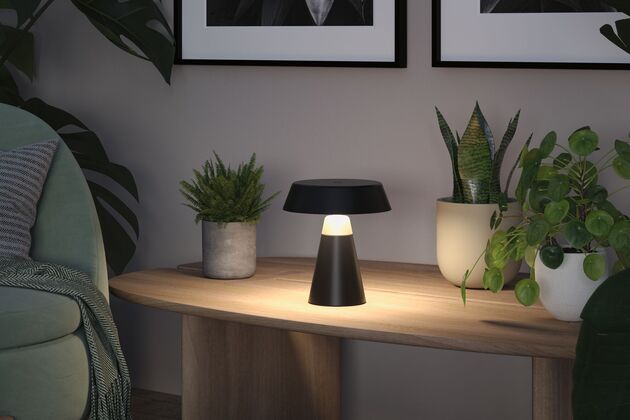 PAULMANN Nabíjecí bateriové svítidlo Lirox IP44 CCT černá/šampaň