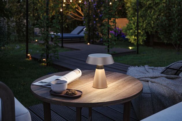 PAULMANN Nabíjecí bateriové svítidlo Lirox IP44 CCT šampaň/černá