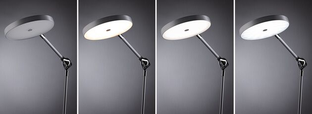 PAULMANN LED stolní lampa na psací stůl Numis CCT 11W stříbrná