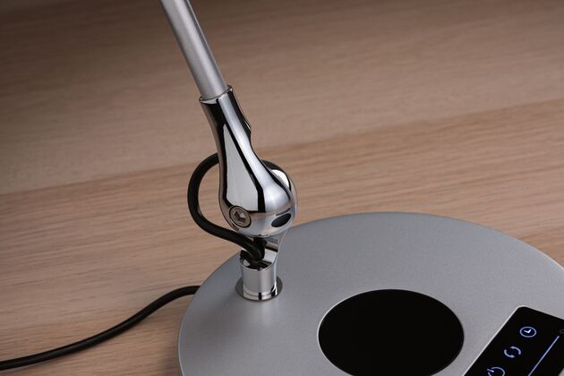 PAULMANN LED stolní lampa na psací stůl Numis CCT 11W stříbrná