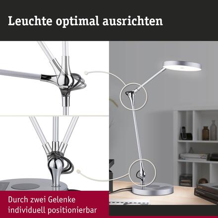 PAULMANN LED stolní lampa na psací stůl Numis CCT 11W stříbrná