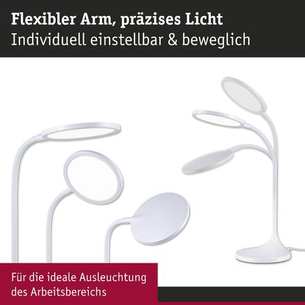 PAULMANN LED stolní lampa na psací stůl Mejan 4000K 15W bílá mat