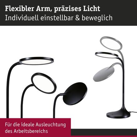 PAULMANN LED stolní lampa na psací stůl Mejan 4000K 15W černá mat