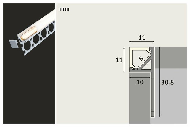 PAULMANN LumiTiles LED Strip Profil Frame 2m hliník eloxovaný/satén