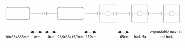 PAULMANN LumiTiles LED dlaždice čtvercová 5ks sada IP44 100x10mm 230/12V 5x0,75W stmívatelné 2700K bílá umělá hmota/hliník