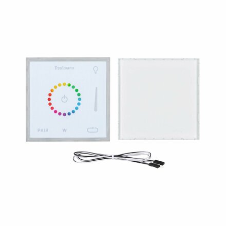 PAULMANN LumiTiles příslušenství Smart Home Zigbee Square Touch Modul IP44 100x10mm bílá umělá hmota/hliník