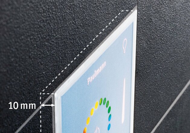PAULMANN LumiTiles příslušenství Smart Home Zigbee Square Touch Modul IP44 100x10mm bílá umělá hmota/hliník
