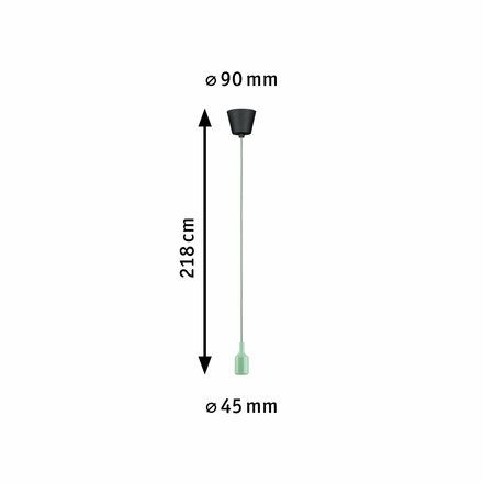 PAULMANN Neordic závěsné svítidlo Ketil E27 max. 60W světle zelená/černá stmívatelné Silikon/umělá hmota