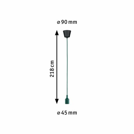 PAULMANN Neordic závěsné svítidlo Ketil E27 max. 60W zelená/černá stmívatelné Silikon/umělá hmota