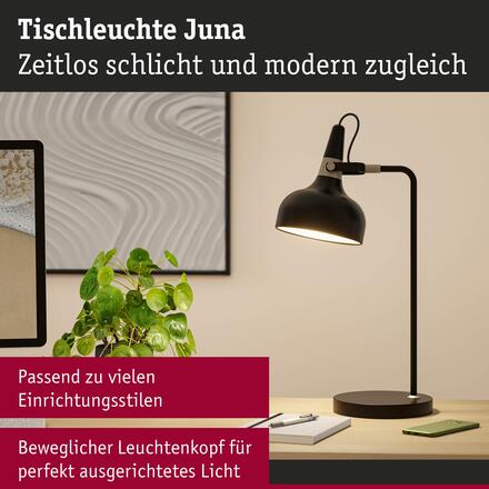 PAULMANN Stolní lampa Juna E14 max. 20W černá mat, šampaň kov