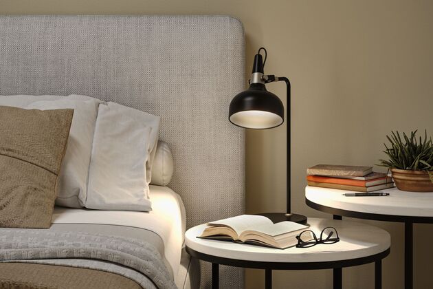 PAULMANN Stolní lampa Juna E14 max. 20W černá mat, šampaň kov