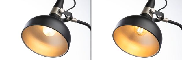 PAULMANN Stolní lampa Juna E14 max. 20W černá mat, šampaň kov