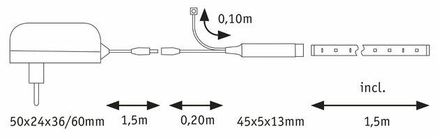 PAULMANN EntertainLED LED pásek Dynamic RGB 1,5m 3W 60LEDs/m RGB+ 5VA