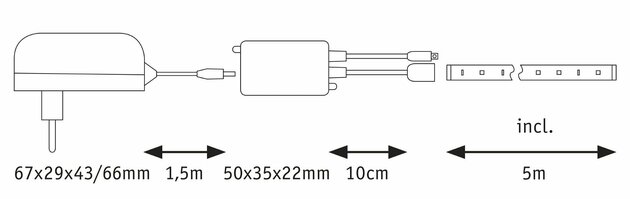 PAULMANN EntertainLED LED pásek Dynamic RGB 5m 10,5W 60LEDs/m RGB+ 15VA