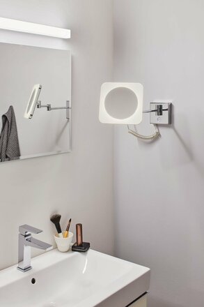 PAULMANN HomeSpa LED kosmetické zrcadlo Jora 3-násobné zvětšení IP44 chrom/bílá/zrcadlo 3,3W měnitelná bílá 789.33