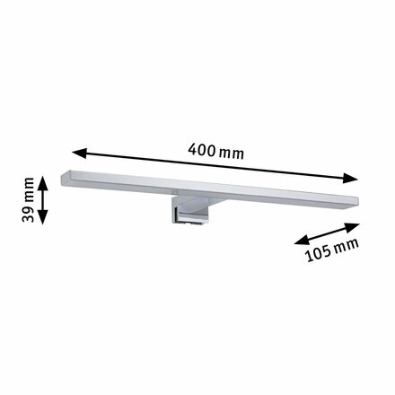 PAULMANN HomeSpa LED svítidlo k zrcadlu Evie IP44 8,0W chrom 3.000K 40,0 cm 789.38