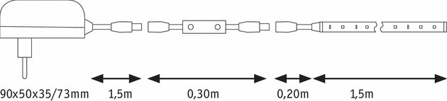 PAULMANN SimpLED Power Strip sada 1,5m teplá bílá 17W s krytím 789.55 P 78955