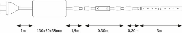 PAULMANN SimpLED Power Strip sada 3m teplá bílá 33W s krytím 789.56 P 78956