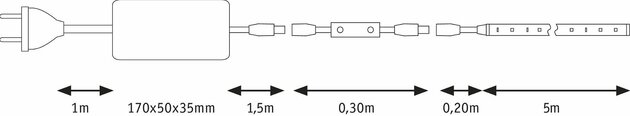 PAULMANN SimpLED Power Strip sada 5m teplá bílá 50W s krytím 789.57 P 78957