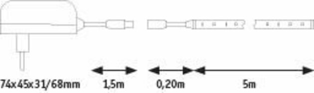 Paulmann SimpLED Strip Set 5m 17W teplá bílá s krytím 789.72 P 78972