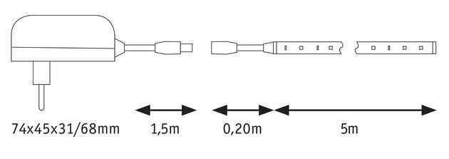 Paulmann SimpLED Strip Set 5m 17W teplá bílá s krytím 789.72 P 78972
