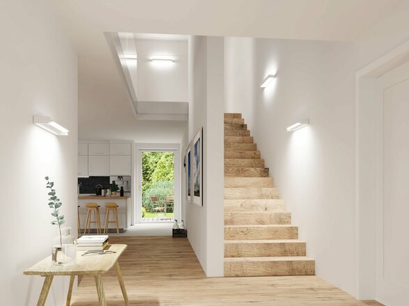 PAULMANN LED nástěnné svítidlo 3-krokové-stmívatelné Lucille IP44 2700K 230V 18W stmívatelné bílá