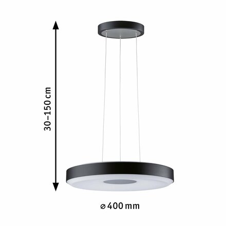 PAULMANN LED závěsné svítidlo 3-krokové-stmívatelné Puric Pane 2700K 22W černá/šedá stmívatelné