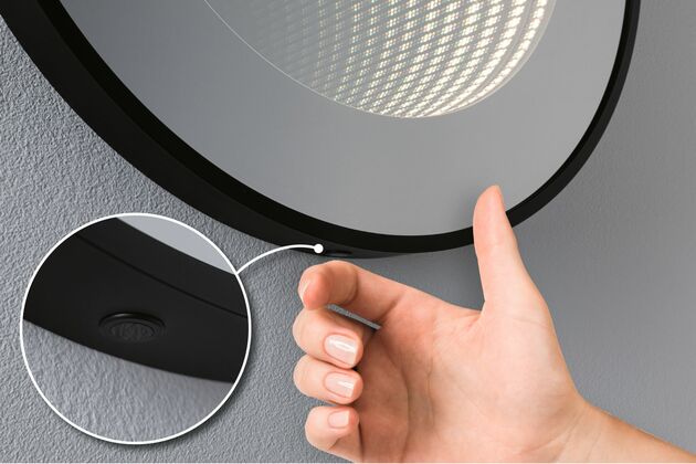 PAULMANN LED zrcadlo s osvětlením Miro IP44 měnitelná bílá 230V 11,5W zrcadlo/černá mat