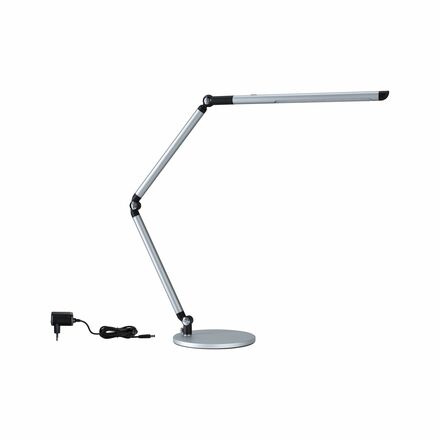 PAULMANN LED stolní lampa na psací stůl 3-krokové-stmívatelné flexibilní rameno CCT 9,5W stříbrná mat
