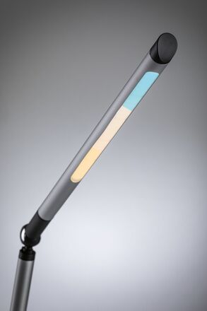 PAULMANN LED stolní lampa na psací stůl 3-krokové-stmívatelné flexibilní rameno CCT 9,5W stříbrná mat