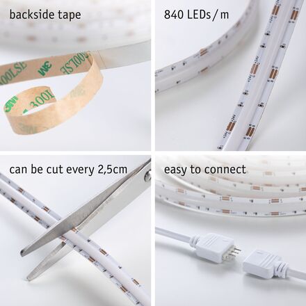 PAULMANN SimpLED LED Strip Full-Line COB kompletní sada 7,5m 19,5W 140lm/m 840 LED/m RGB 24VA