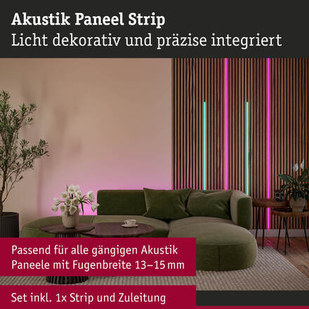 PAULMANN LED Strip Akustický Panel základní sada 2,4m RGB černá