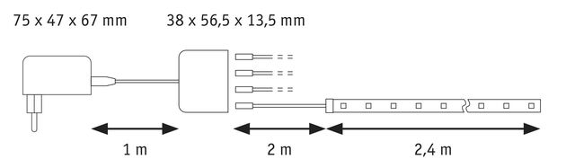 PAULMANN LED Strip Akustický Panel základní sada 2,4m RGB černá