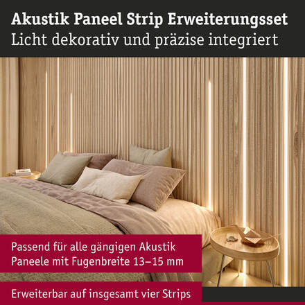 PAULMANN LED Strip Akustický Panel prodloužení 2,4m 3000K černá