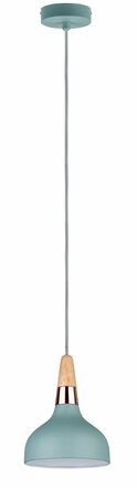 Paulmann závěsné svítidlo Neordic Juna 1-ramenné 16cm světlezelená/měď/dřevo 796.52 P 79652