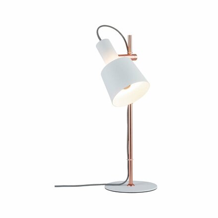 Paulmann stolní lampa Neordic Haldar 1-ramenné bílá/měď 796.58 P 79658