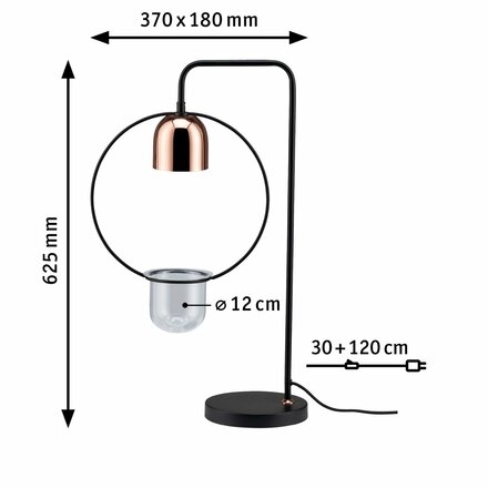 PAULMANN Stolní lampa Fanano 1-ramenné pro osvětlení rostlin černá/měď 797.46 P 79746