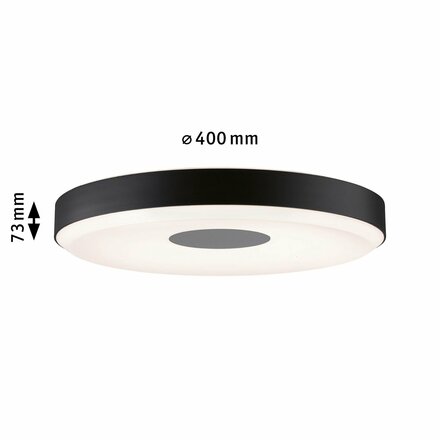 PAULMANN LED stropní svítidlo Smart Home Zigbee Puric Pane Effect 2700K 230V 16 / 1x1,5W stmívatelné černá/šedá