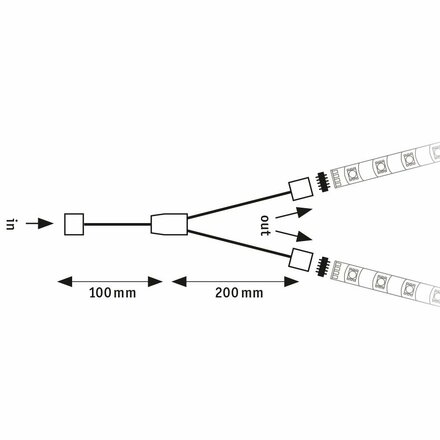 PAULMANN MaxLED Y-Splitter 1 ku 2 rozbočovač 30 cm umělá hmota bílá 798.13 P 79813