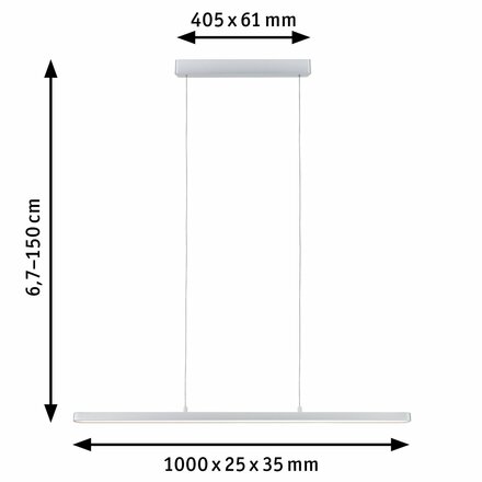 PAULMANN LED závěsné svítidlo Lento měnitelná bílá 3x13,5W matný chrom stmívatelné