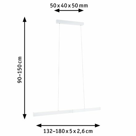 PAULMANN LED závěsné svítidlo Smart Home Zigbee Aptare 2700K 2x18 / 1x18W černá stmívatelné