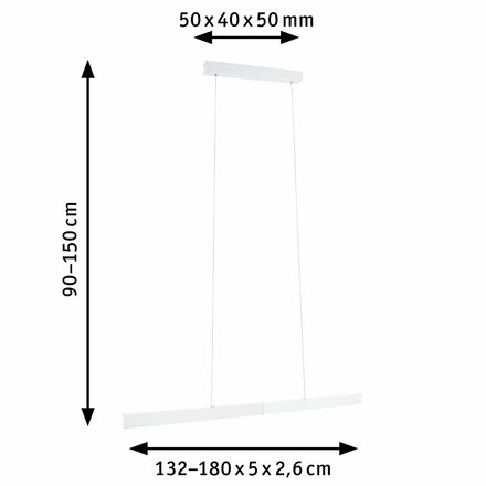 PAULMANN LED závěsné svítidlo Smart Home Zigbee Aptare 2700K 2x18 / 1x18W bílá mat stmívatelné